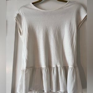 White LOFT peplum top